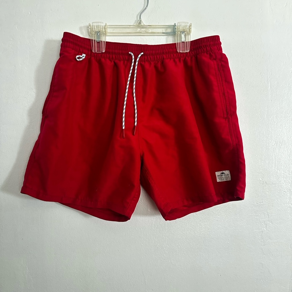 Penfield seal swim shorts red large lined Euc